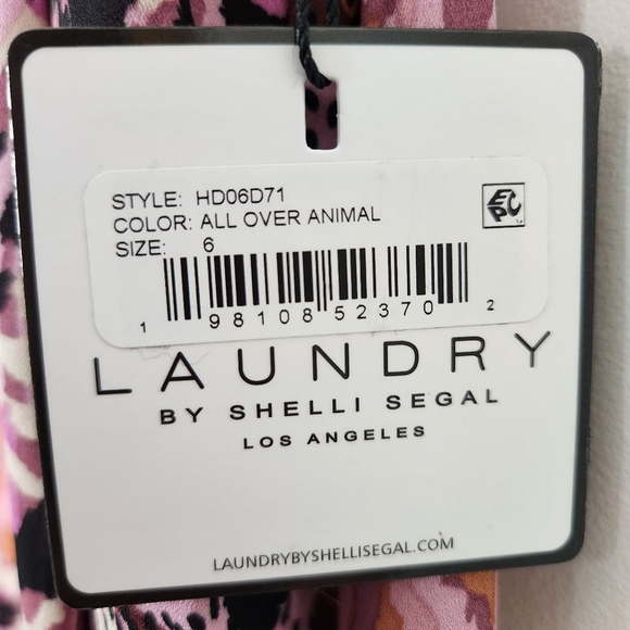 NWT LAUNDRY by Shelli Segal One Shoulder All Over Animal Print Maxi Dress Size 6 - Picture 9 of 9